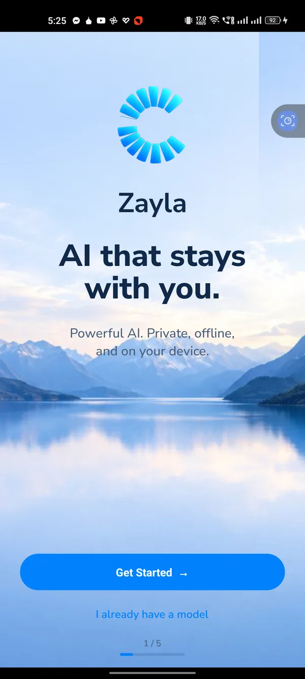 Zayla app onboarding screen